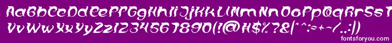 Saiba mais sobre a fonte OVER THE MOUNTAIN Italic Fonte OVER THE MOUNTAIN Italic – fontes brancas em um fundo violeta