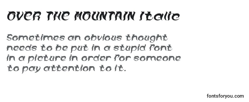 Review of the OVER THE MOUNTAIN Italic Font