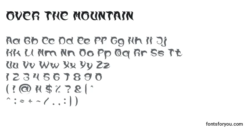 A fonte OVER THE MOUNTAIN – alfabeto, números, caracteres especiais
