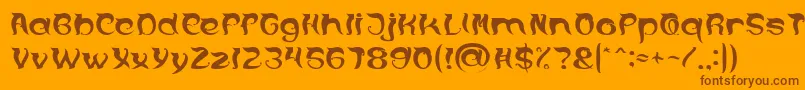 OVER THE MOUNTAIN Font – Brown Fonts on Orange Background