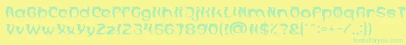 OVER THE MOUNTAIN Font – Green Fonts on Yellow Background