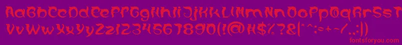 OVER THE MOUNTAIN Font – Red Fonts on Purple Background