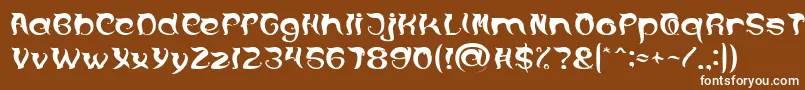 フォントOVER THE MOUNTAIN – 茶色の背景に白い文字