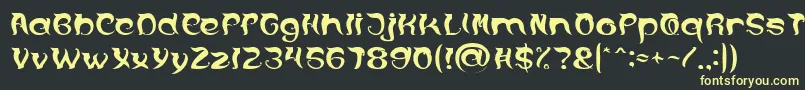 フォントOVER THE MOUNTAIN – 黒い背景に黄色の文字