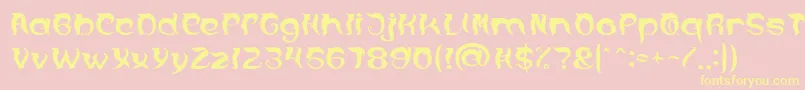 OVER THE MOUNTAIN Font – Yellow Fonts on Pink Background