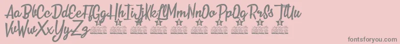 Over the Seas Personal Use Font – Gray Fonts on Pink Background