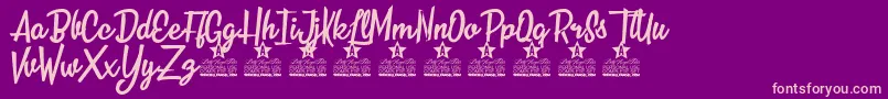 Over the Seas Personal Use Font – Pink Fonts on Purple Background
