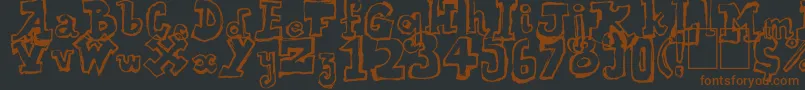 Over-Schriftart – Braune Schriften auf schwarzem Hintergrund