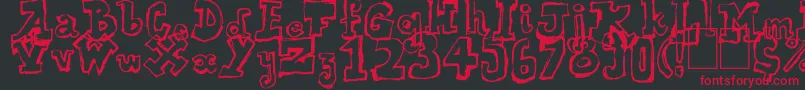 Over Font – Red Fonts on Black Background