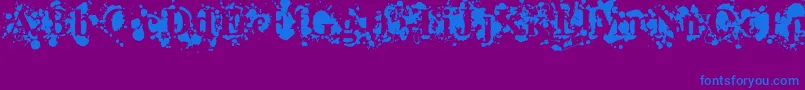 Fonte Overflowing – fontes azuis em um fundo violeta