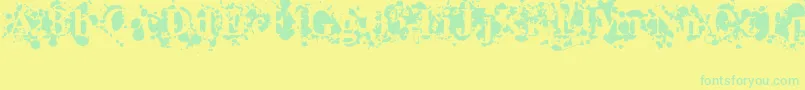 フォントOverflowing – 黄色い背景に緑の文字
