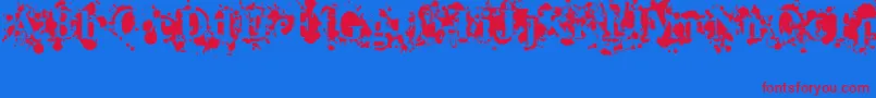 Overflowing Font – Red Fonts on Blue Background