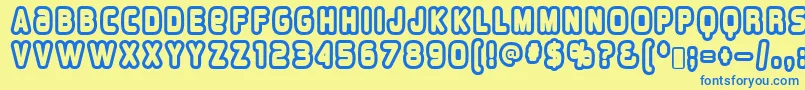 overload burn Font – Blue Fonts on Yellow Background