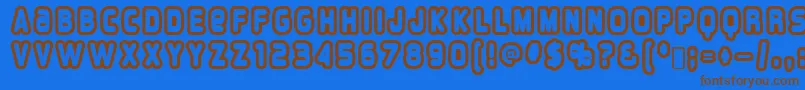 overload burn Font – Brown Fonts on Blue Background