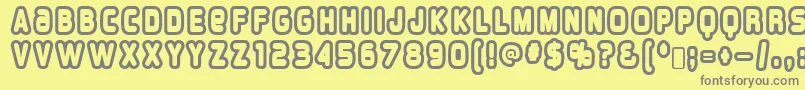 overload burn Font – Gray Fonts on Yellow Background