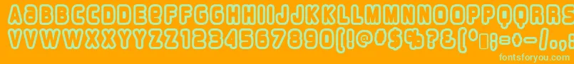 overload burn Font – Green Fonts on Orange Background