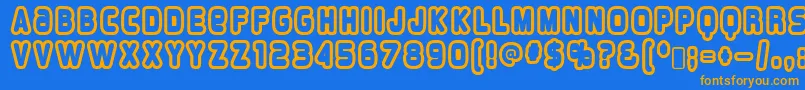 overload burn Font – Orange Fonts on Blue Background