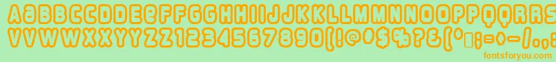 overload burn Font – Orange Fonts on Green Background