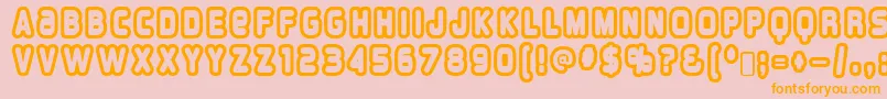 overload burn Font – Orange Fonts on Pink Background