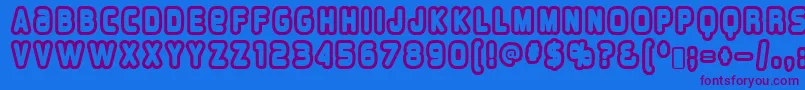 overload burn Font – Purple Fonts on Blue Background