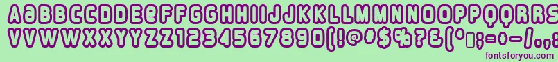 overload burn Font – Purple Fonts on Green Background