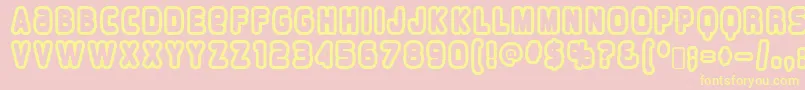 overload burn Font – Yellow Fonts on Pink Background