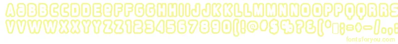 overload burn Font – Yellow Fonts on White Background