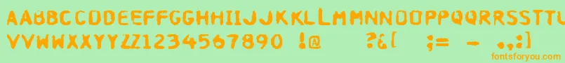 Hospital Font – Orange Fonts on Green Background