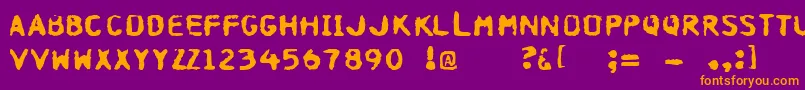 Hospital Font – Orange Fonts on Purple Background