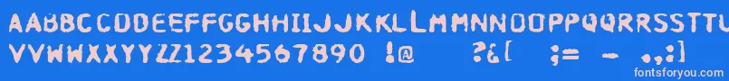 Hospital Font – Pink Fonts on Blue Background