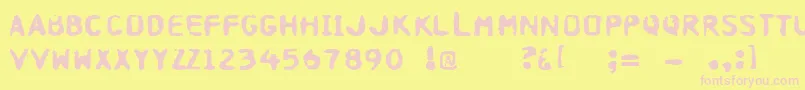 Hospital Font – Pink Fonts on Yellow Background