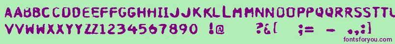 Hospital Font – Purple Fonts on Green Background