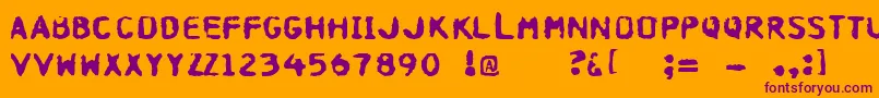 Hospital Font – Purple Fonts on Orange Background
