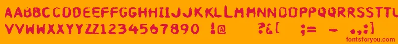 Hospital Font – Red Fonts on Orange Background