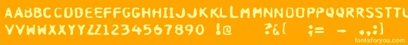 Hospital Font – Yellow Fonts on Orange Background