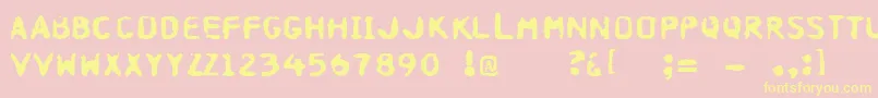 Hospital Font – Yellow Fonts on Pink Background