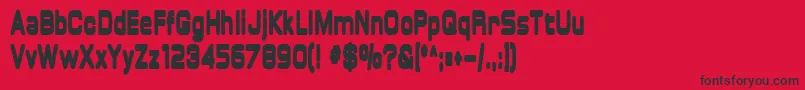 overload Font – Black Fonts on Red Background