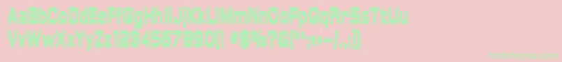 overload Font – Green Fonts on Pink Background