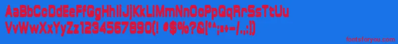 overload Font – Red Fonts on Blue Background