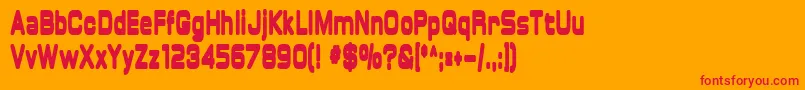 overload Font – Red Fonts on Orange Background