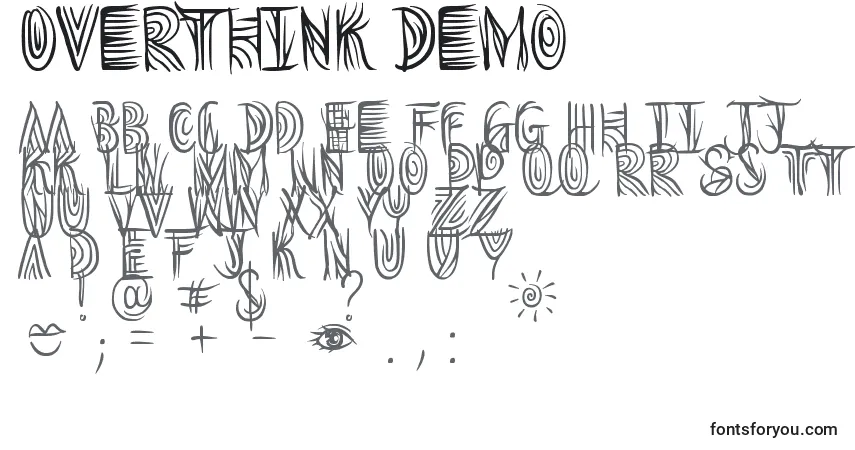 Шрифт Overthink Demo – алфавит, цифры, специальные символы