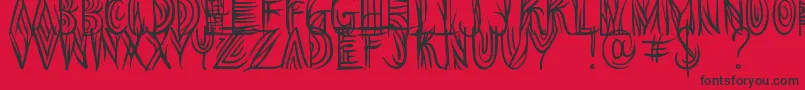 Overthink Demo Font – Black Fonts on Red Background