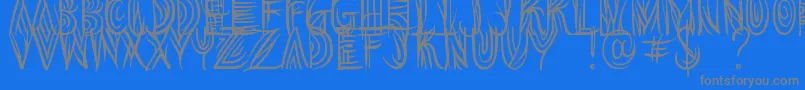 Overthink Demo-Schriftart – Graue Schriften auf blauem Hintergrund