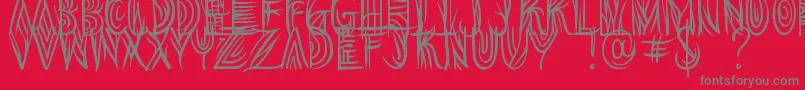 Overthink Demo Font – Gray Fonts on Red Background