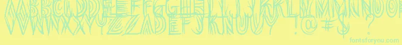 Overthink Demo Font – Green Fonts on Yellow Background