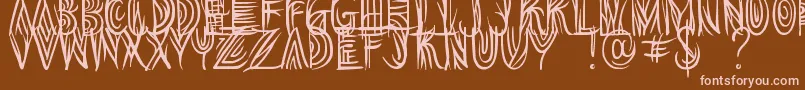 Overthink Demo-Schriftart – Rosa Schriften auf braunem Hintergrund