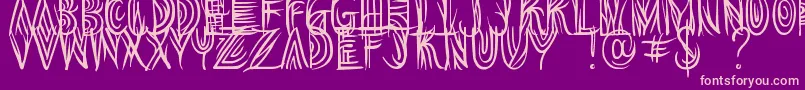 Overthink Demo Font – Pink Fonts on Purple Background