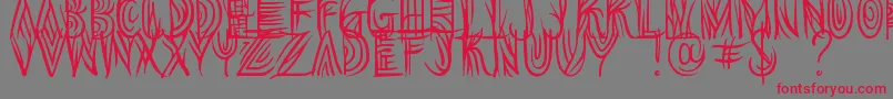 Overthink Demo Font – Red Fonts on Gray Background