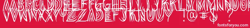 Overthink Demo-Schriftart – Weiße Schriften auf rotem Hintergrund