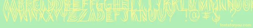 Overthink Demo Font – Yellow Fonts on Green Background